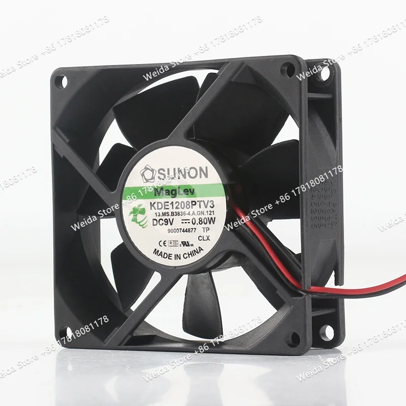 New KDE1208PTV3 Silent 8025 8CM Magnetic Levitation Bearing 12V 24V 48V DC 9V 0.80W Cooling Fan