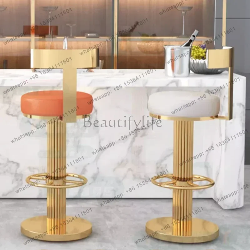 Factory Direct Sales Modern Designer Italian Style Bar Chairs Silent Rotation Reception Adjustable Bar Chairs Restaurant Home Fu