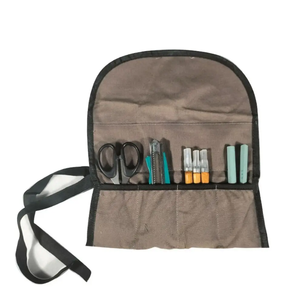 Oxford Cloth Multi Purpose Tool Bag Roll Up Design Multiple Pockets Roll Up Tool Bag Hanging Design Heavy Duty Wrench Pouch