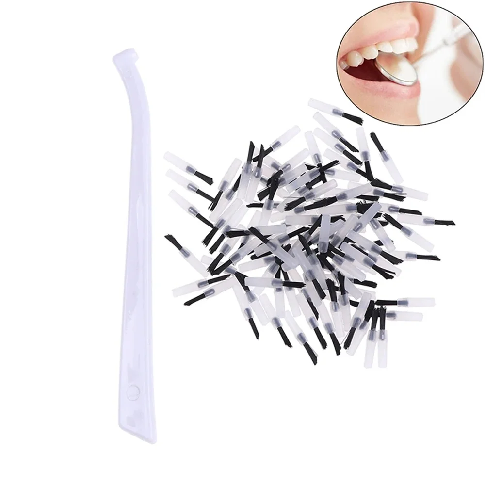 

Dental Disposable Composite Brushes Tips Dental Micro Applicator Handle For Teeth Bonding Etching Varnish Dentist Clinic Tools