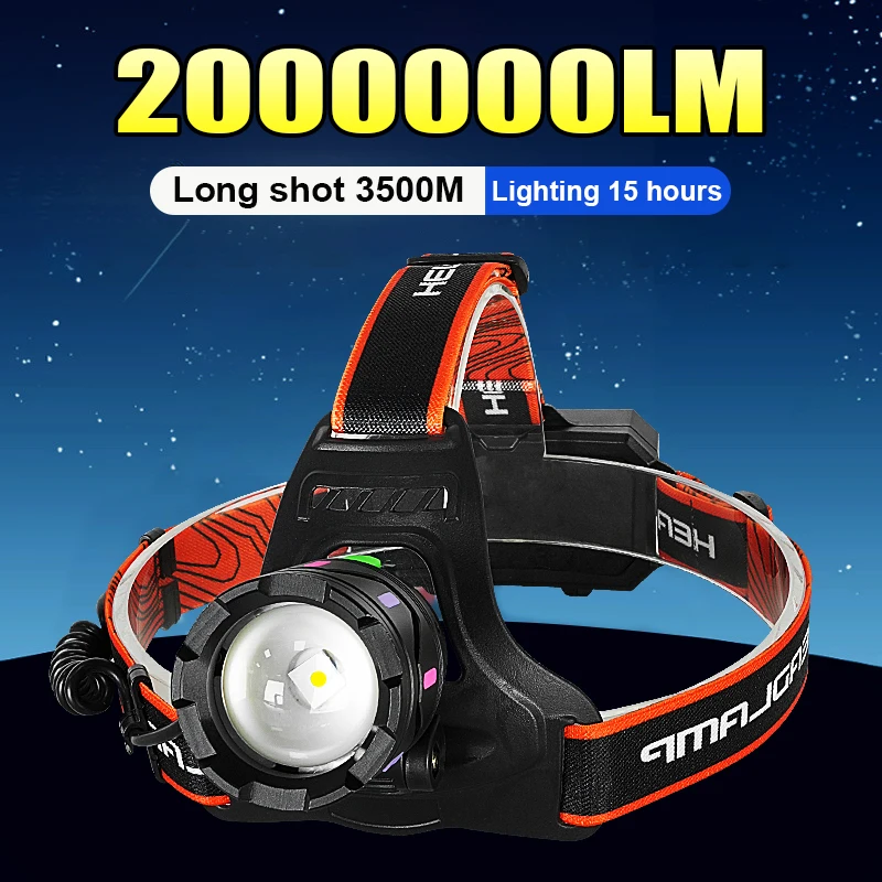 

Outdoor Headlamp Powerful Head LED Front Flashlight With COB Lights Rechargeable Head Light Fishing Lantern For Camping Patrol