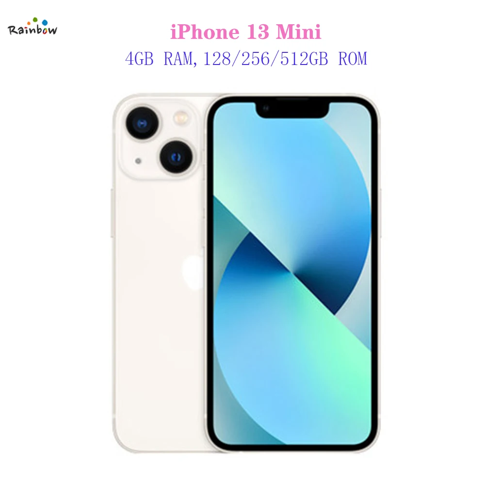 Apple-smartphone iPhone 13 mini, 128GB/256GB/512GB, 5G, LTE, NFC, IOS, A15, Bionic, Hexa Core, 5,4 pulgadas, Dual, y 12MP 12MP, 4GB de RAM