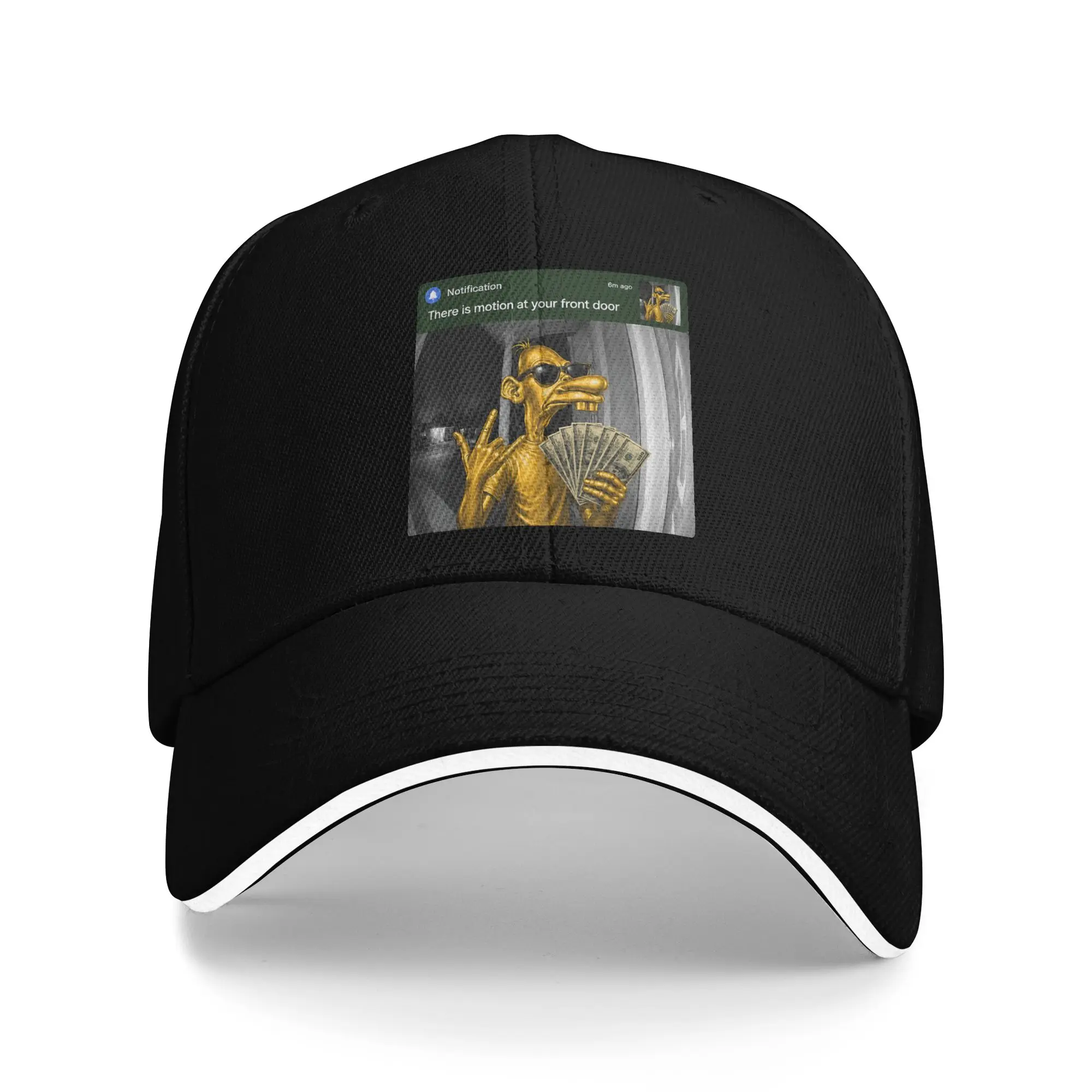 Neegy-Meme Motion At Your Front Door Sandwich Cap Men Women Baseball Cap Funny Meme Breathable Sun Caps All seasons Hat Adult
