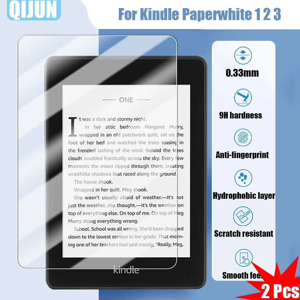 

Tablet glass for Kindle Paperwhite 1 2 3 th Tempered film Explosion proof and scratch resistant waterpr Anti fingerprint 2 Pcs