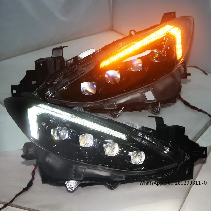 

Full led headlight Assemble For MAZDA 3 Axela 2014-2016 LED Head Lamps or Mustang style Moving LED turning light