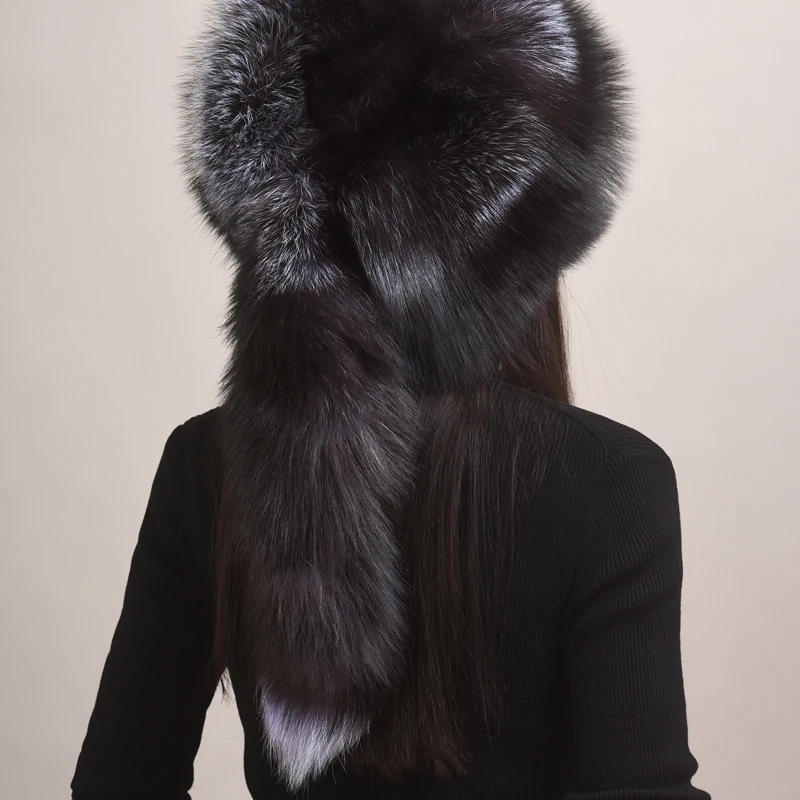 Autumn and winter 2024 New Women\'s Genuine Natural Fox Fur Cap Russian Fur Hat Real Fox Fur Hat Dome Mongolian Hat