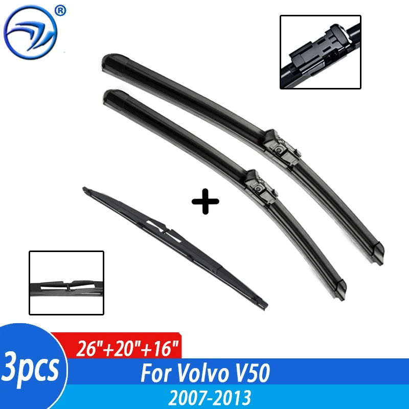 Wiper Front Rear Wiper Blades Set For Volvo V50 2007 2008 2009 2010 2011 2012 2013 Windshield Windscreen Window 26\