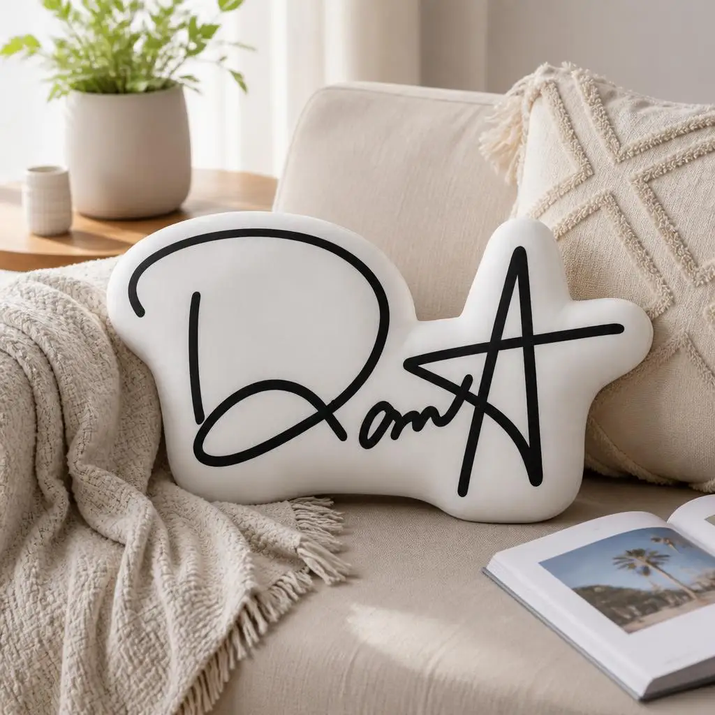 Katseye Signatures Kpop GirlGroup Pop Music Plush Pillow Cushion Irregular Stuffed Throw Pillow Home Decor Gift Sofa Bed Couch