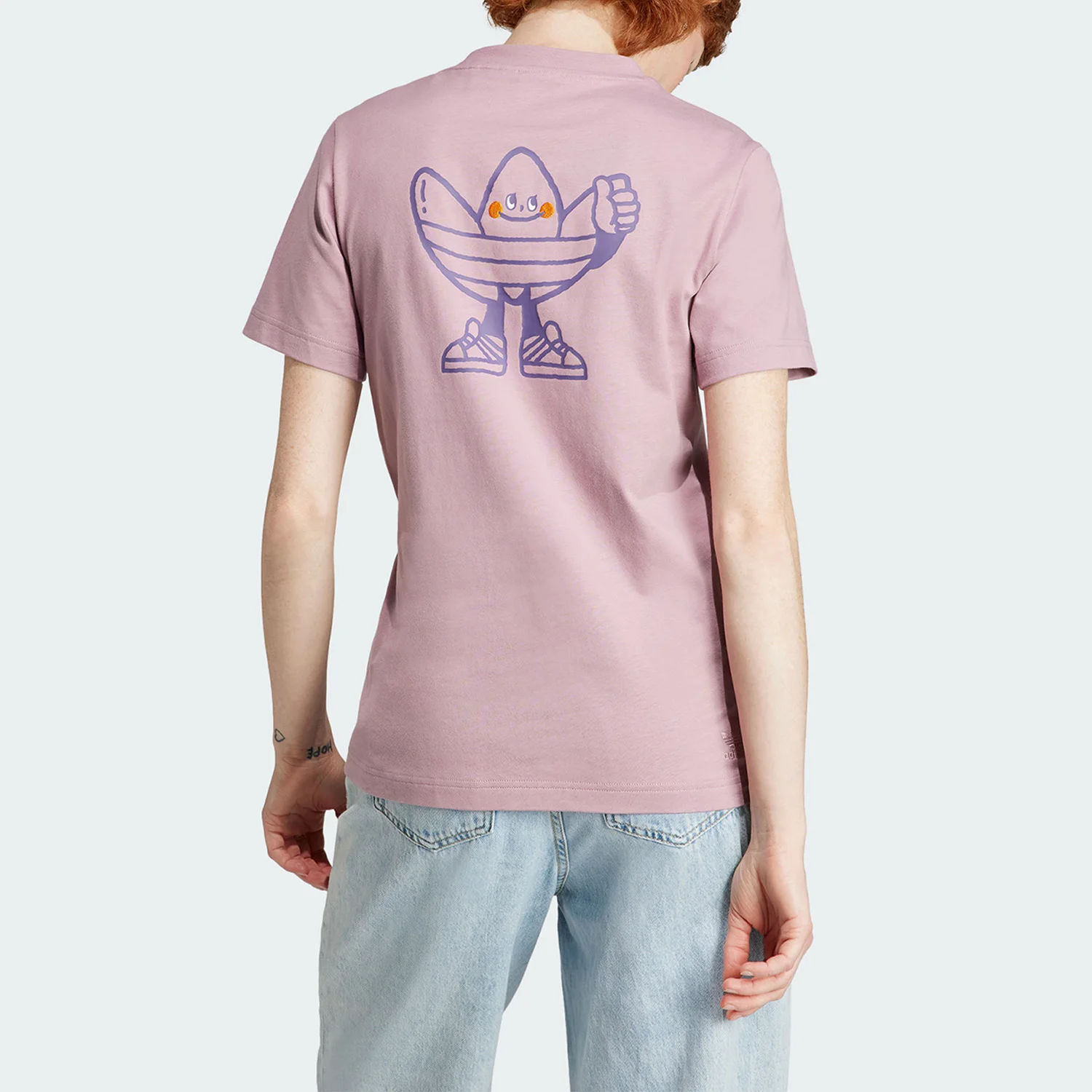 Adidas genuine Trefoil Women's Cartoon Pattern Casual Round Neck T-Shirt IN4127