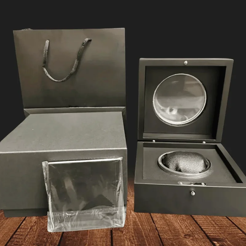 

Top Grade Luxury Black Men Acrylic Skylight PU Leather Watch Box with Paper Bag Fits HB MASTERPIECE Watch Storage Display Box