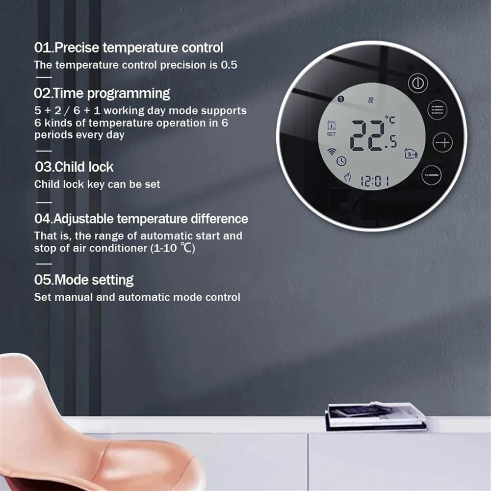 AA60-Wi-Fi Интеллектуальный термостат Smart Tuya Wi-Fi Контроллер температуры Приложение Управление температурой