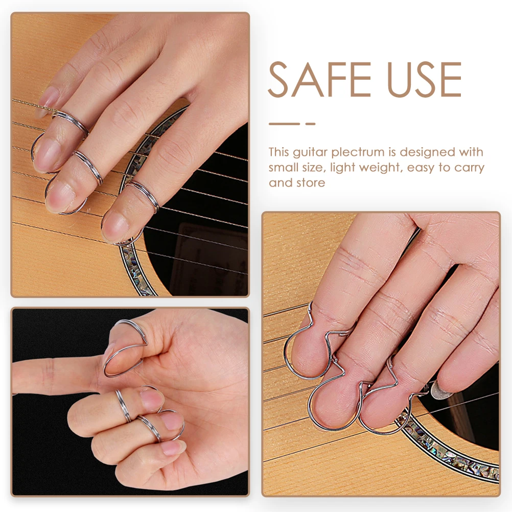 

8 Pcs Guitar Finger Picks Metal Banjo Thumb Plectrums Durable Bass Ring Folk Guitar Accessories Smooth Storage