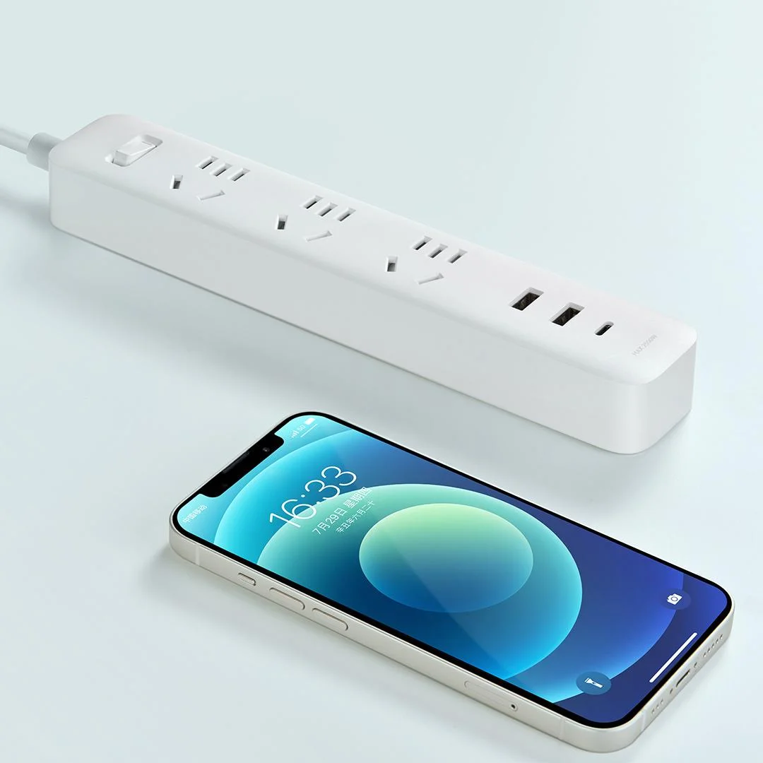 New Xiaomi Socket Mi Mijia QC3.0 20W Fast Charging Power Strip 2A1C 3 Sockets Standard Plug Interface Extension Lead 1.8m