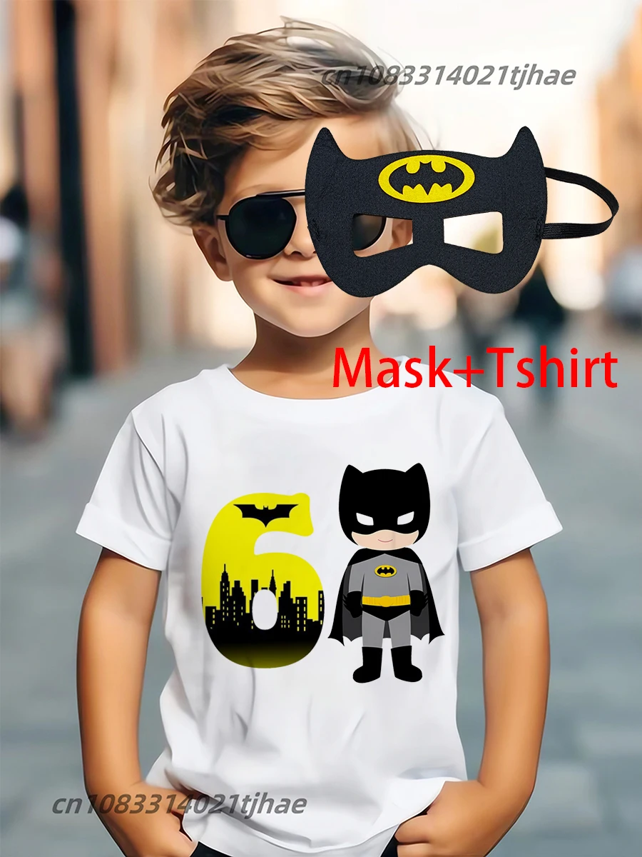 Funny Batman Super Hero Kids Tshirts for Baby Birthday Party T-Shirt Tees Boys T Shirt with Clothes Children Fashion Tops image 6