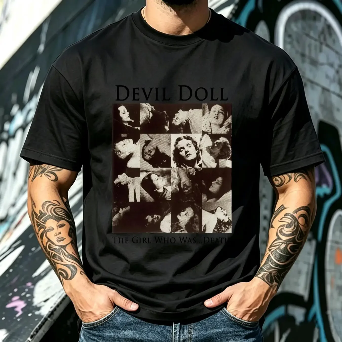 washed T Shirt Devil Doll The Girl Who Was Death V2 cotton Men's all sizes S 5XL 18 colors band poster album cover vintage
