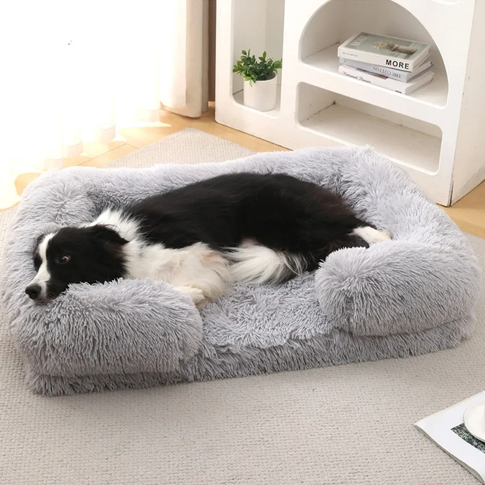 Pets Sofa Bed For Dog Large Medium Small  Plush Dog Accessories Square Puppy Warm Pet Supplies Winter Cat Mat Bed