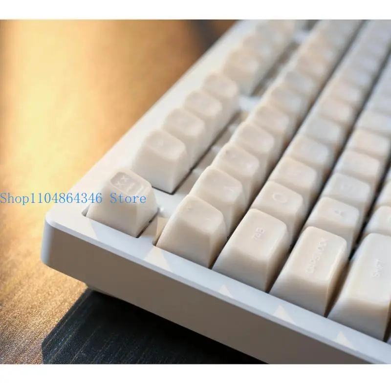 

5asd 142Keys White Jade Like Keycaps Profile Double Shot PBT For Mechanical Keyboards