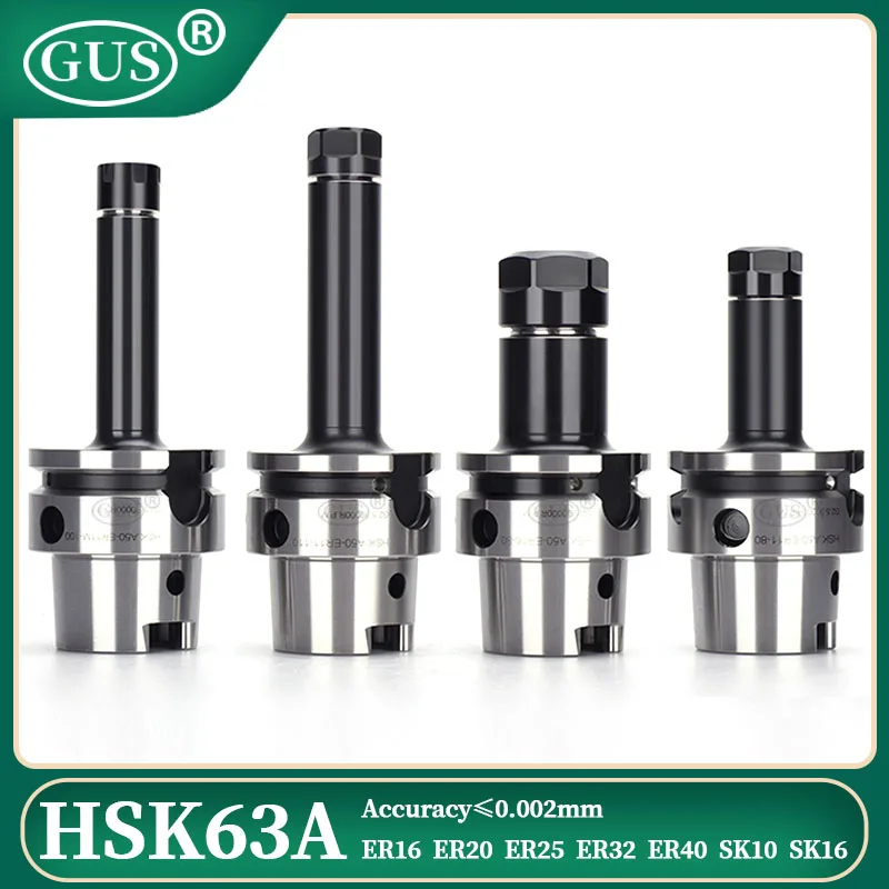 HSK63 ER Accuracy 0.002 HSK63A ER16 ER20 ER25 ER32 ER40 SK10 SK16 Chuck Collet ToolHolder Engraving Machine Bracket Tools Collet
