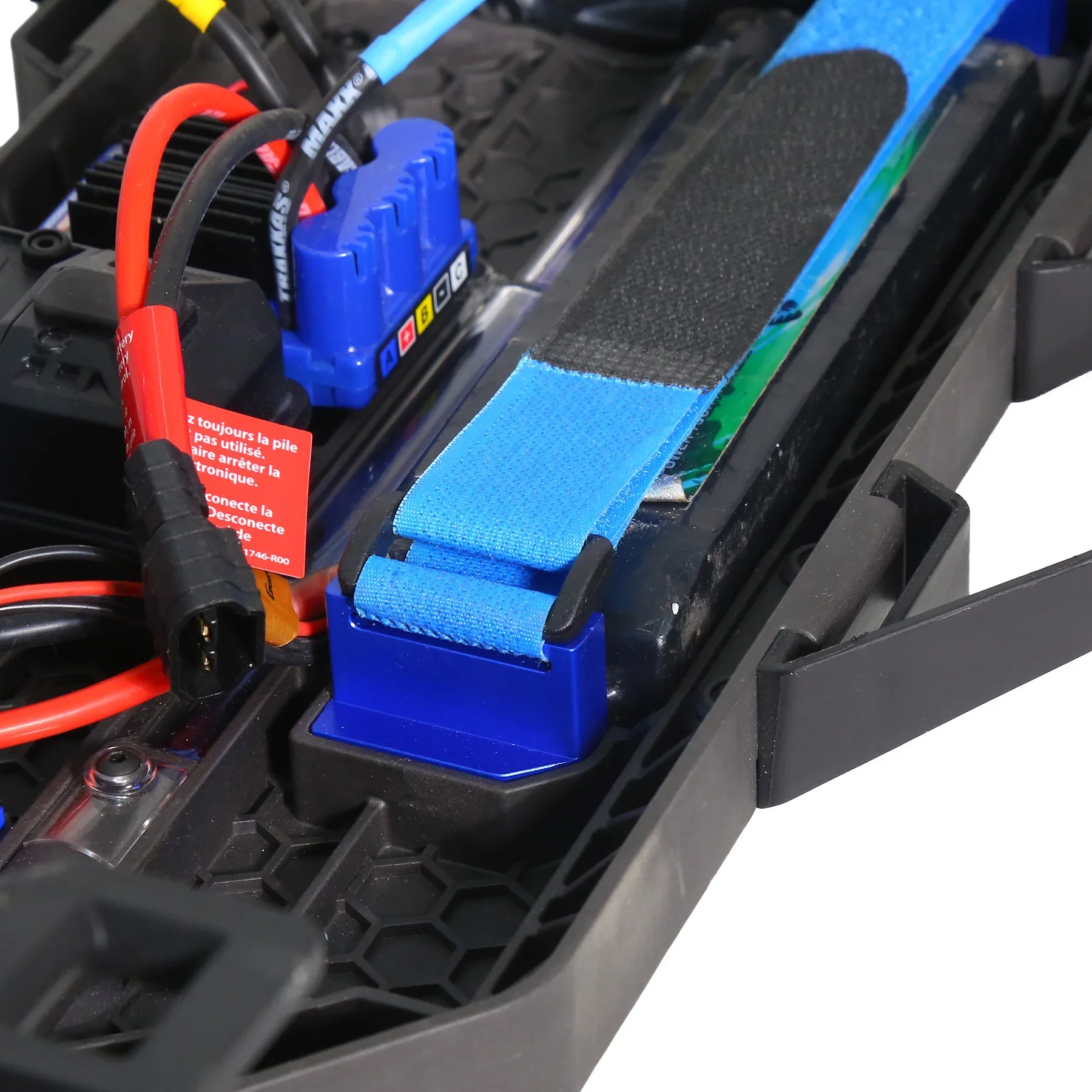 Supporto per batteria alto in metallo tenere premuto con cinturino per batteria per accessori per parti di aggiornamento per auto TRAXXAS Raptor R