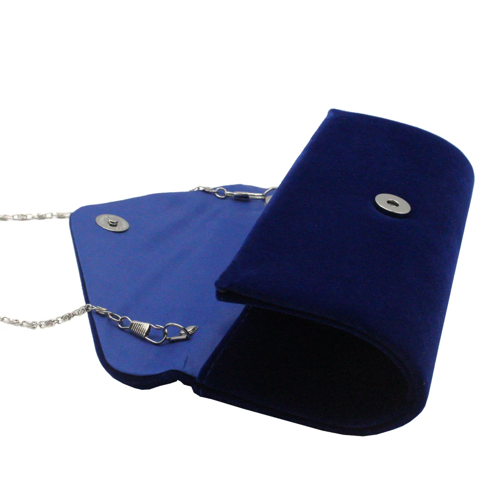 Women Evening Bag Clutch Purse, Handbag With Detachable Chain Strap for Wedding Cocktail Party Velvet Solid Color