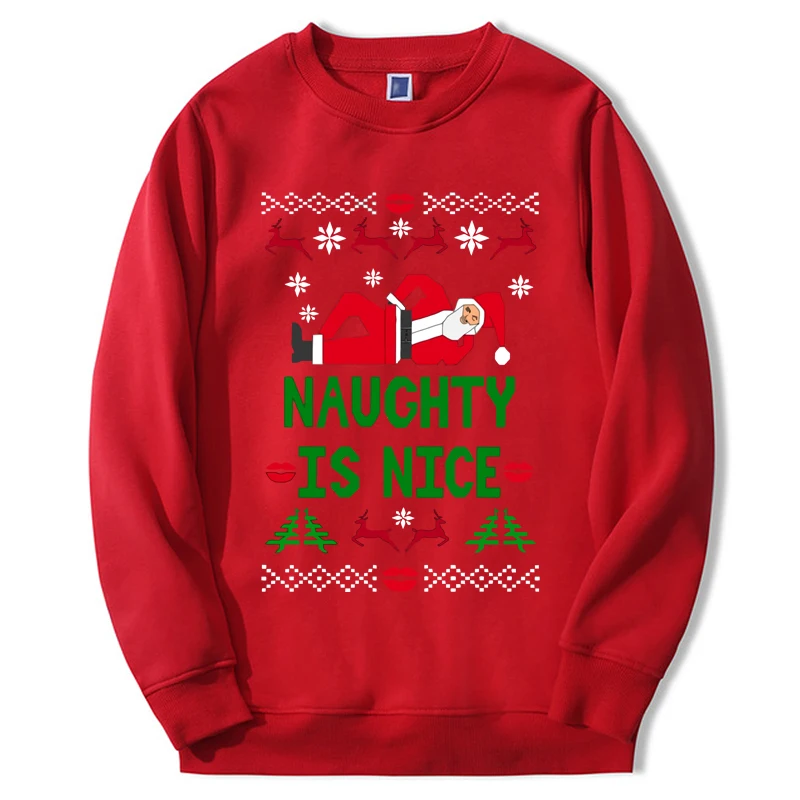 Christmas hoodies Naughty Santa Sweatshirts Hip Hop Casual Crewneck Clothes Sudaderas Sportswear Long Sleeve Man Top Streetwear