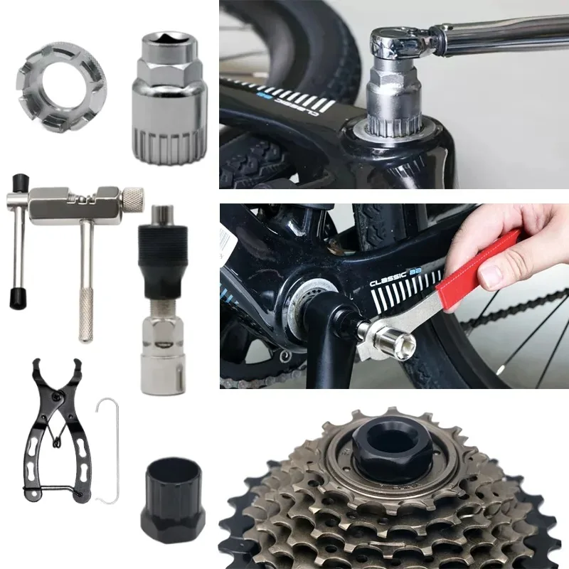 

Bicycle Repair Tool Sets Chain Breaker Crank Puller MTB Bike Chain Measuring Ruler Flywheel Removal Outdoor Cycling Repair Tools