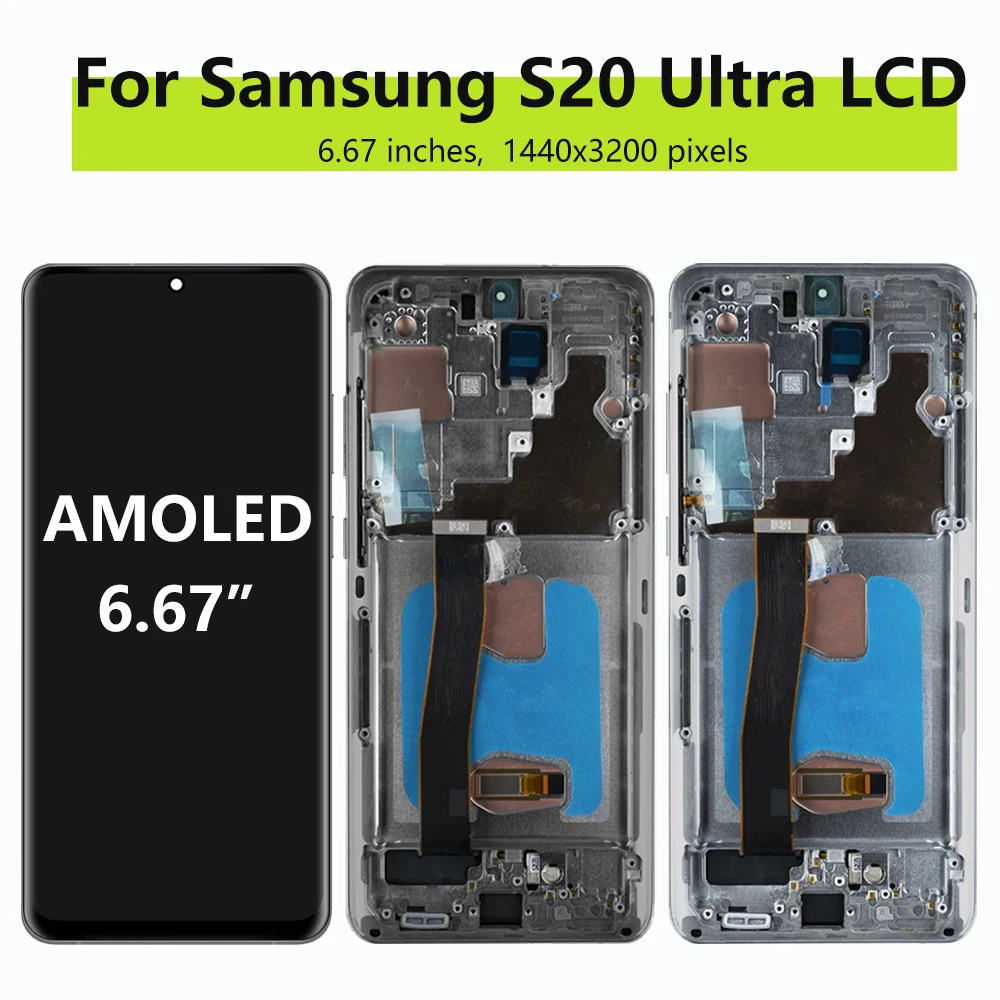 AMOLED S20 Ultra LCD Display Screen For Samsung Galaxy S20 Ultra 5G G988B G988U G988N LCD Display with Touch Screen Digitizer