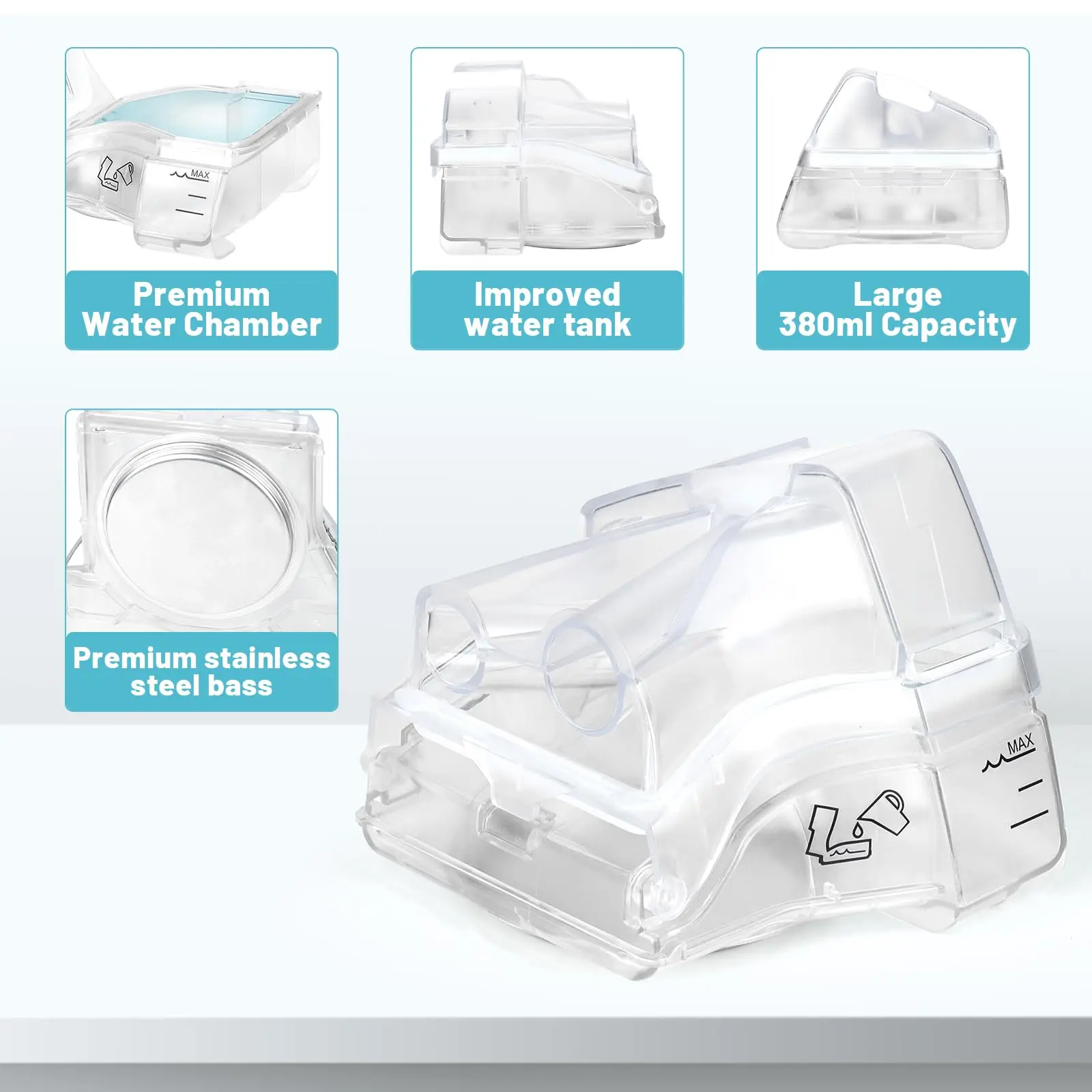 

Humidifier Water Chamber for AirSense 10 AirCurve 10 S10 Series with 10PCS Filter Cotton, 20PCS Cotton Filters ONLY