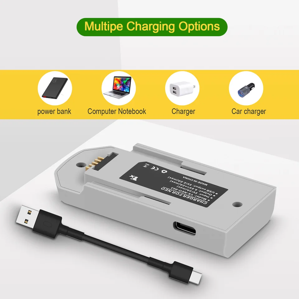 Caricabatteria USB bidirezionale per DJI NEO Drone Caricabatterie rapido Batteria Ricarica USB con cavo TIPO C Accessori  44