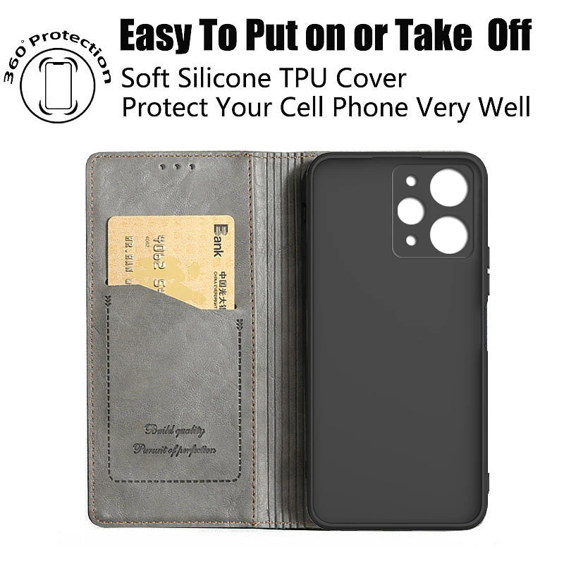 Wallet Flip Case For Xiaomi Redmi 12 Cover Book Etui Redmi 12 Case Phone Global version Redmi 12 4G Redmi12 5G Leather Holster