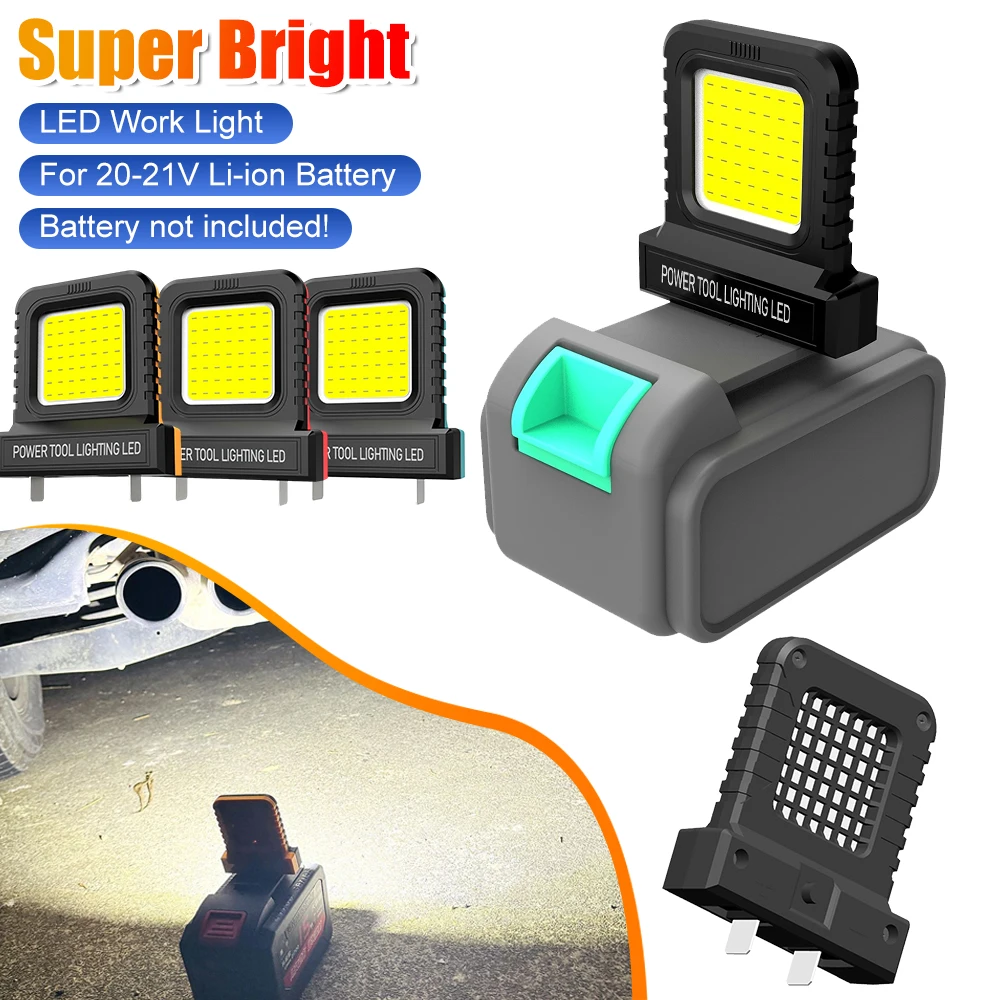 Super Bright LED Work Light for Makita for Milwaukee for Dewalt for Bosch for Dayi Lomvum Zhipu 20-21V Li-ion Battery Power Tool