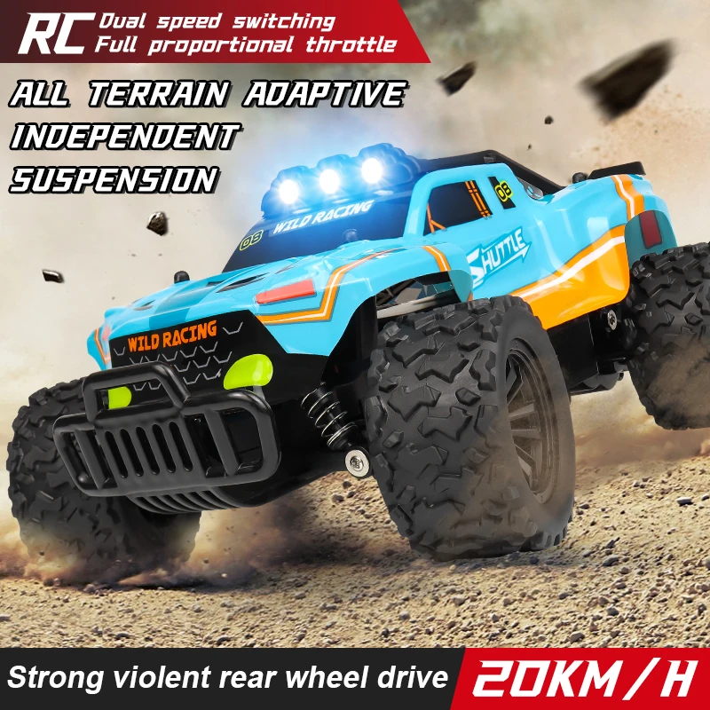 Coche de carreras con control remoto proporcional de 2,4G, carga con control remoto RC, coche todoterreno de alta velocidad para escalar, coche de juguete a la deriva