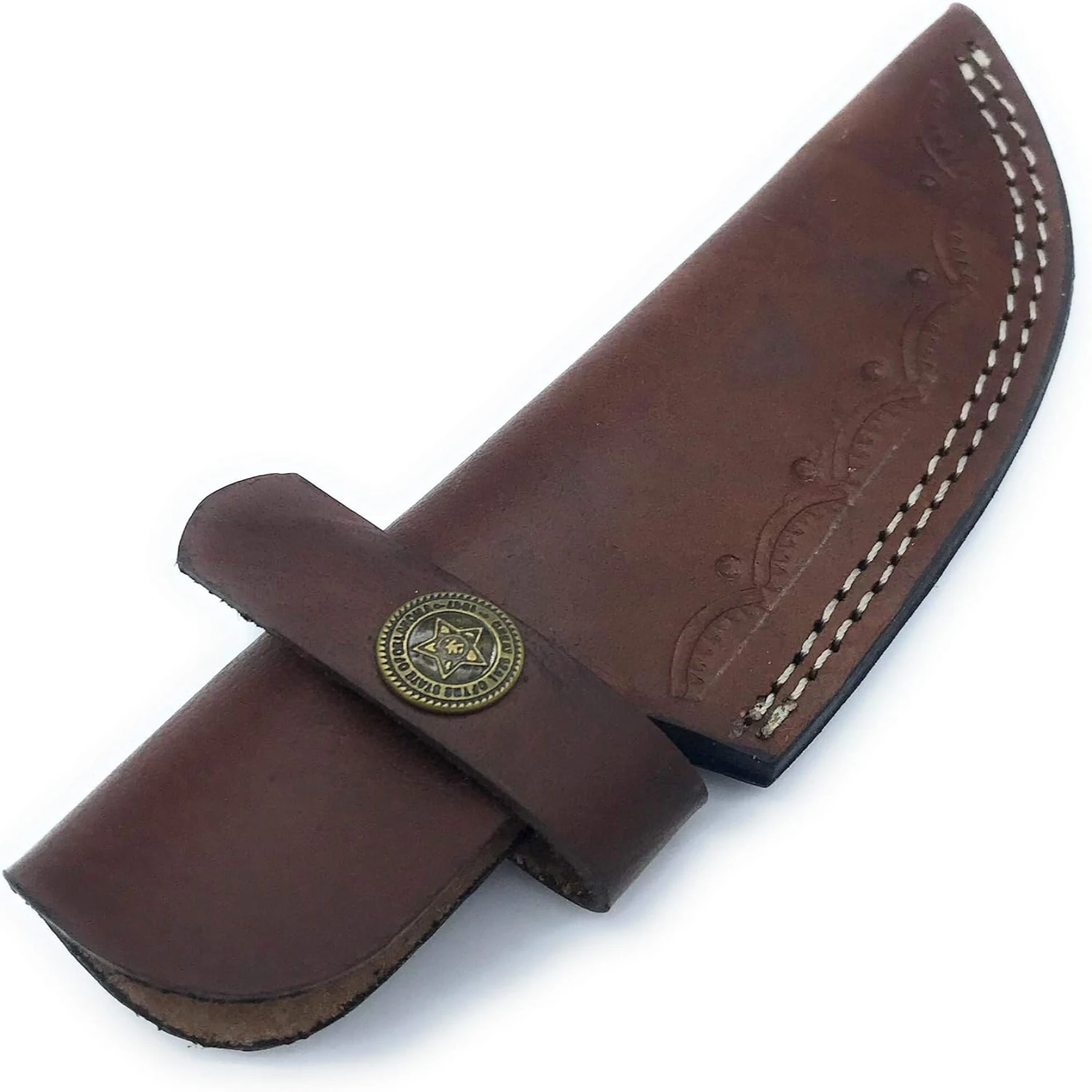 Long Handmade Premium Quality Custom Leather Sheath for 4" Cutting Blade Knife: Durable Authentic Rustic Cowhide, Unique Exquisi