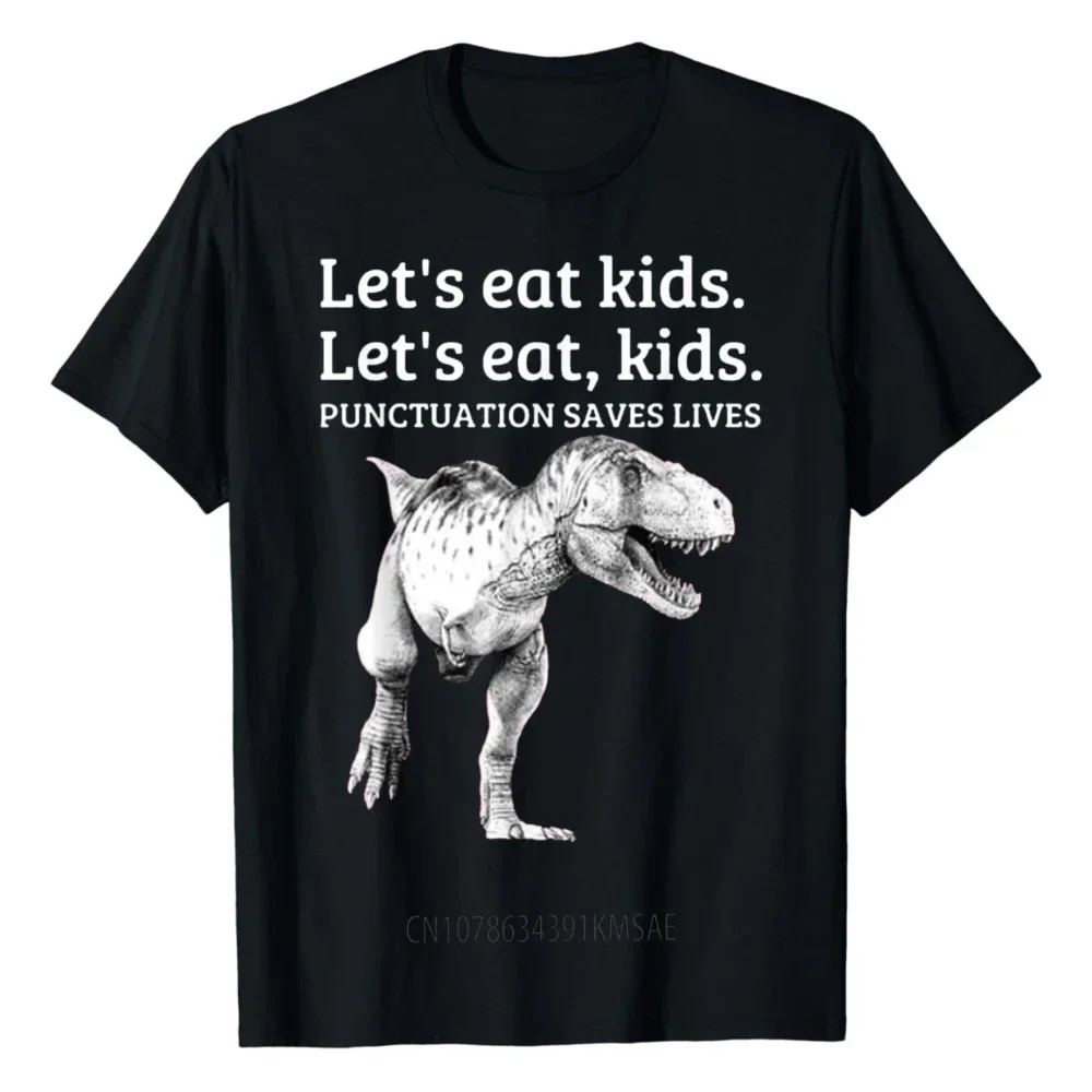 Funny Let's Eat Kids Punctuation Saves Lives Grammar T Shirt   Men Clothing  Graphic T Shirts  Streetwear