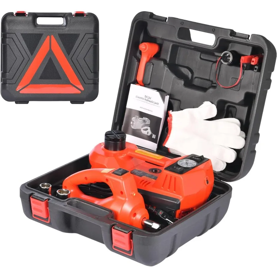 

5 Ton Electric Hydraulic Car Jack Kit, Portable with LED Light, Compatible with Car, SUV, Truck, Lifting Range 6-17.7 Inches (Re