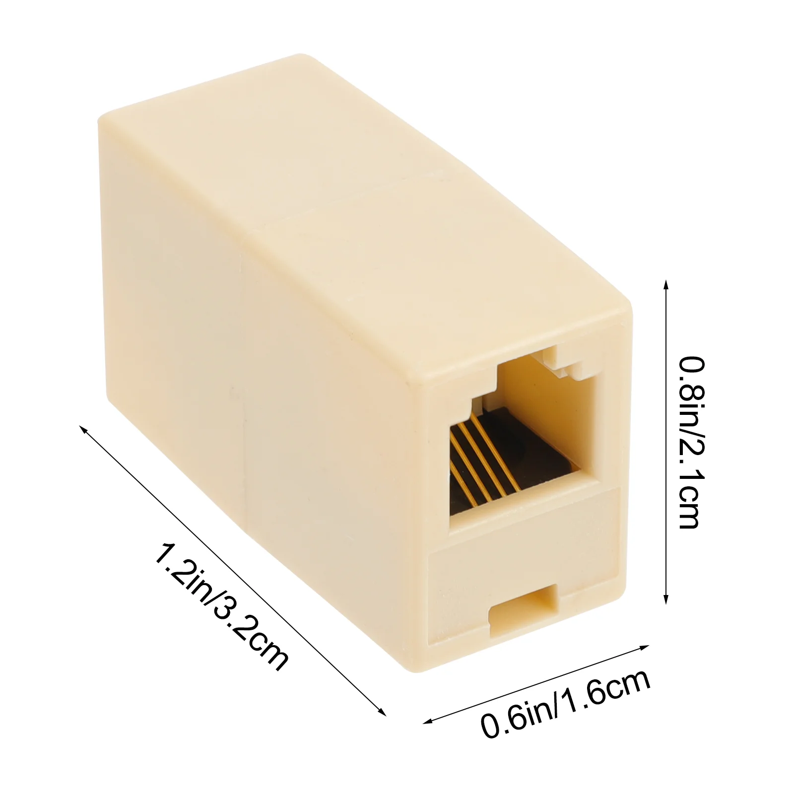 50 PCS Telephone Wire Connector RJ11 Coupler Straight Extension Cord Line Abs Inline Keystone Jack Adapter