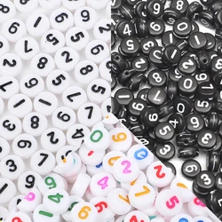 100/300/500PCS Acrylic Number Beads, Multiple Design Sysbol Beads in Bulk for DIY Bracelet, Craft, Keychain Making