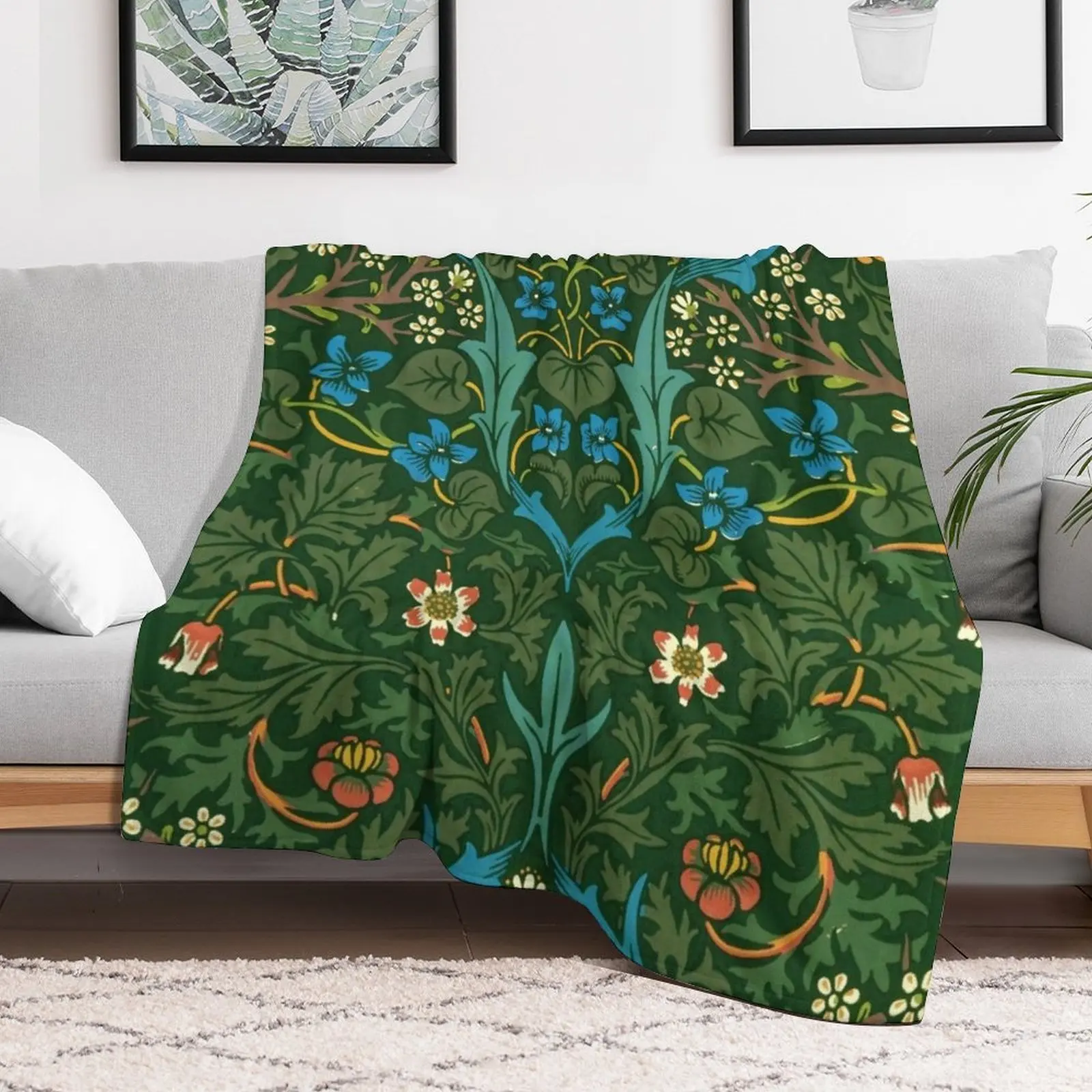 William Morris Blackthorn 1. Throw Blanket Decorative Throw Softest Furrys Blankets