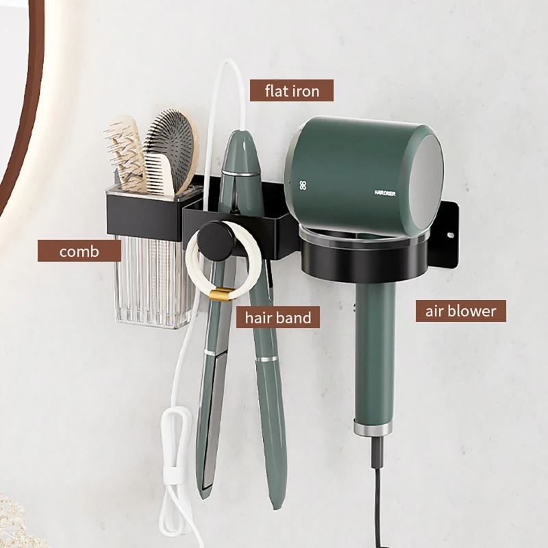 رف مجفف الشعر، رف تخزين مكواة فرد الحمام، رف تخزين مكواة تجعيد، رف تخزين الحمام #2