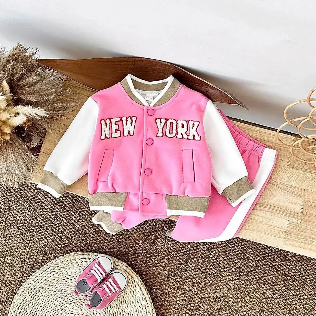 Baby Boy Jacket Autumn Winter Newborns Baby Sets Thick Outerwear New York Baseball Uniform Jacket Warm Infant Girls Clothes Coat