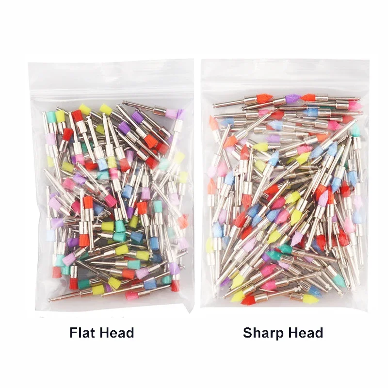 

100 шт., щетки для стоматологической профилактики, полировщик, одноразовая защелка, смешанные цвета, используемые для удаления пятен и полировки