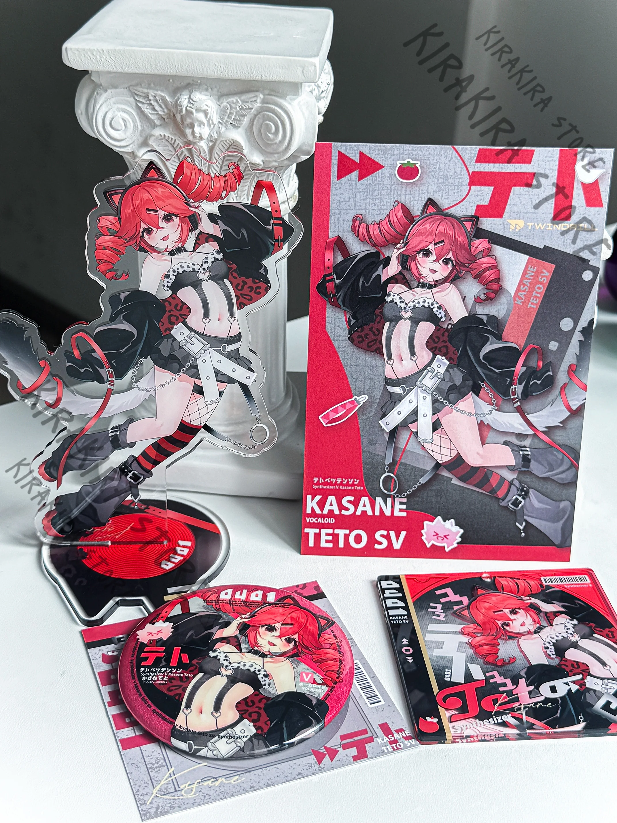 

Kasane Teto 75mm Dual Flash Badge Acrylic Color Window Keychain Stand Figure Model Cosplay Postcard Refrigerator Magnet