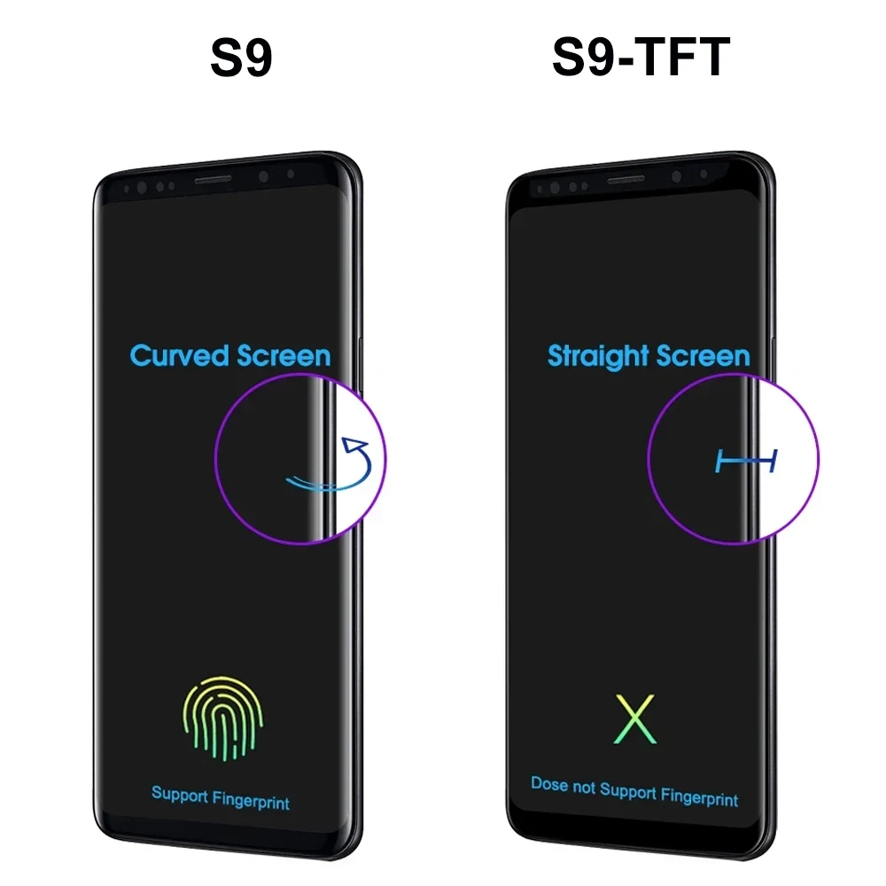 TFT S9 Display Screen for Samsung Galaxy S9 G960F G960F/DS Lcd Display Digital Touch Screen with Frame Assembly Replacement Part
