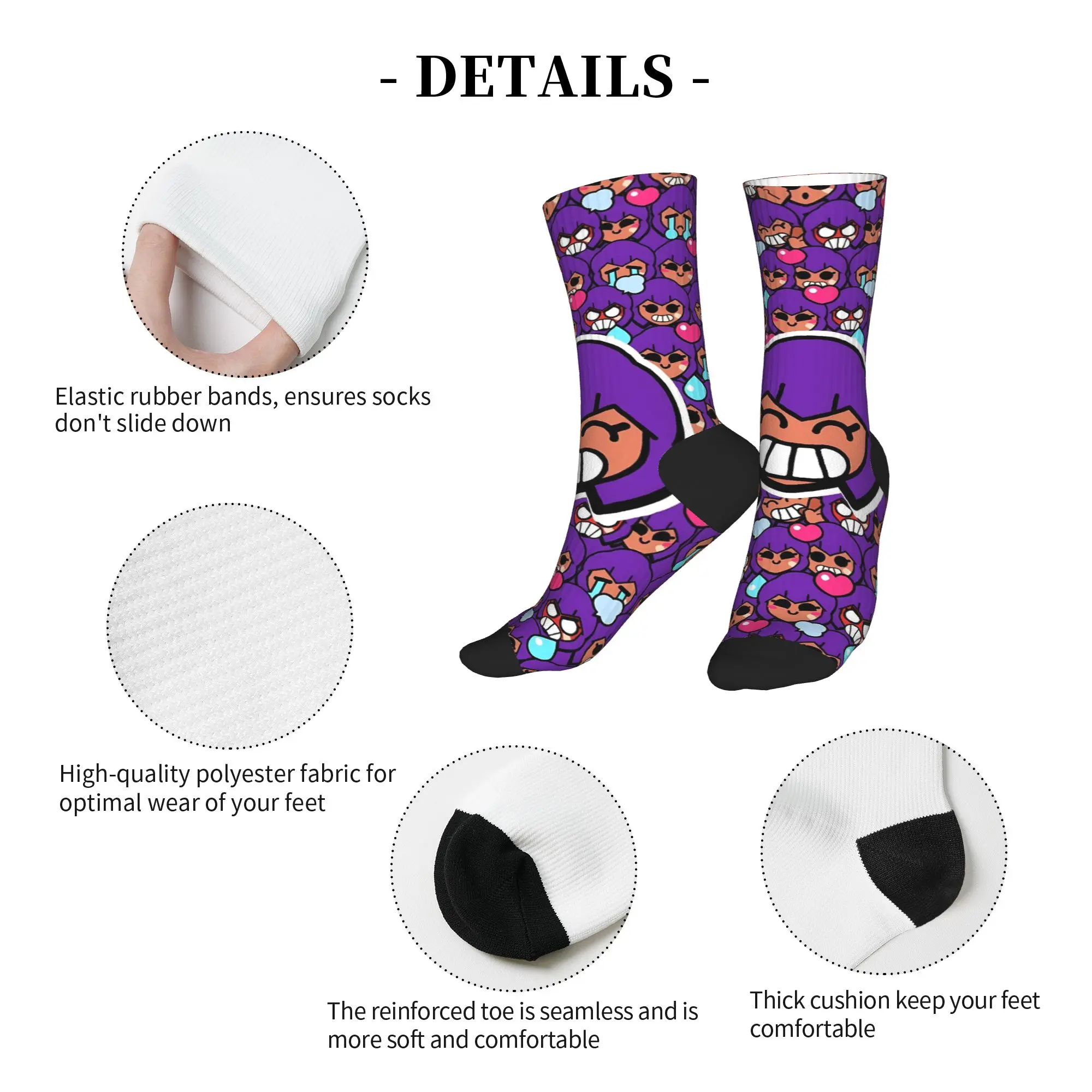 Brawles أبطال الكرتون لعبة الجوارب المضادة للانزلاق جوارب زوجين عالية الجودة تسلق الجوارب الشتاء Harajuku نمط الجوارب