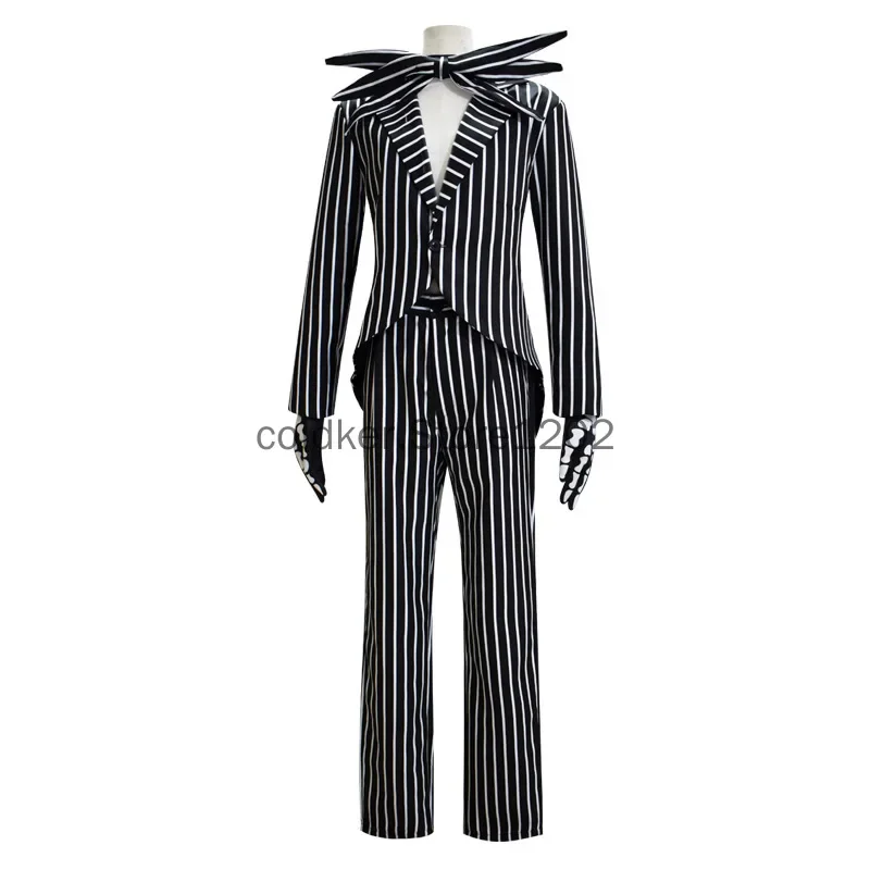 Gruselige Halloween-Kostüme für Erwachsene, Cosplay-Kostüm, Weihnachten, Jack-Uniform, Kleidung, gestreifter Herrenanzug, Kinderkostüm