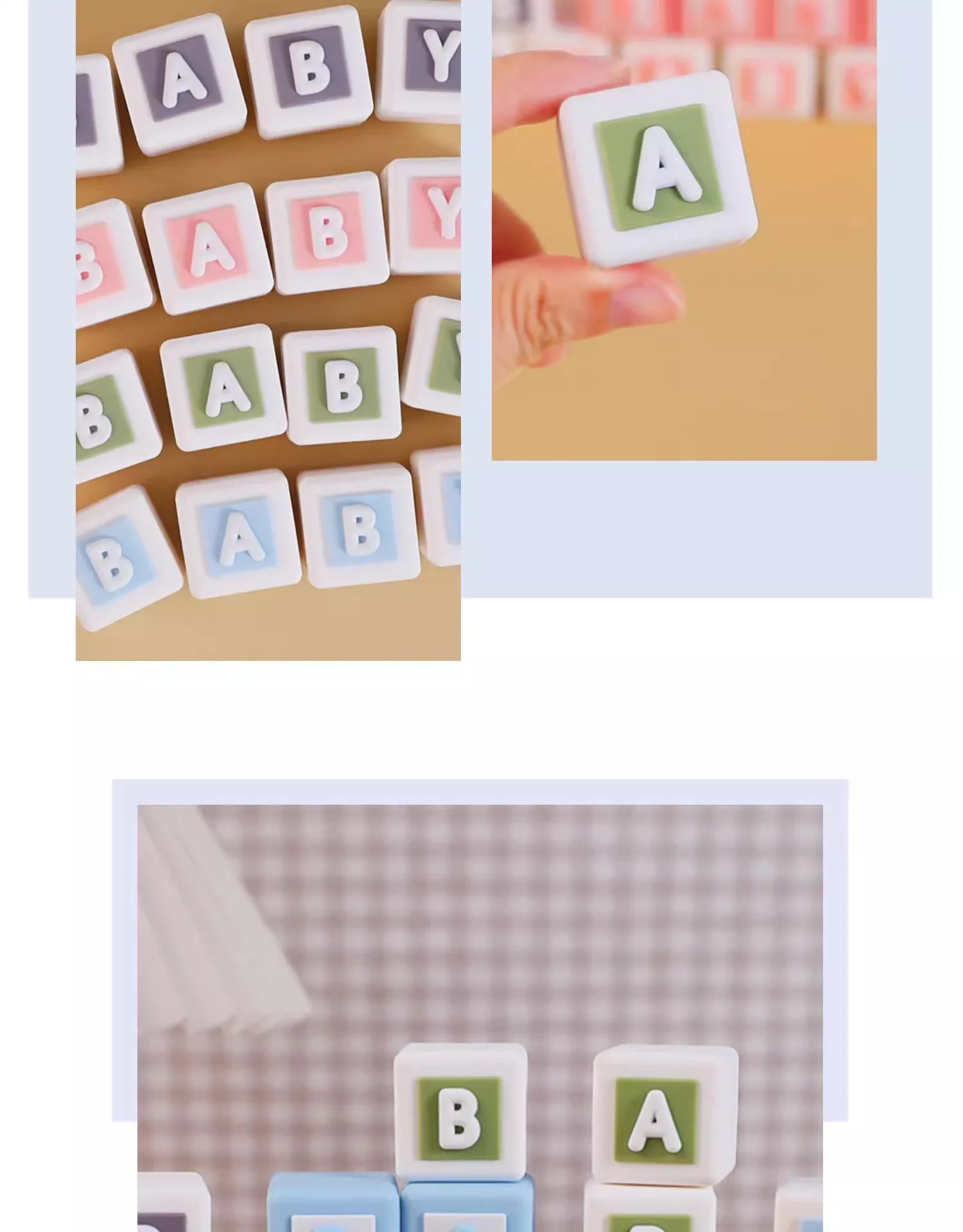 BABY-Würfel, Kuchendeckel, 3D-Buchstaben, Baby-Blöcke für Kinder, 1. Geburtstag, Bären-Thema, Kuchendekoration, Babyparty, Partyzubehör – Detail 2