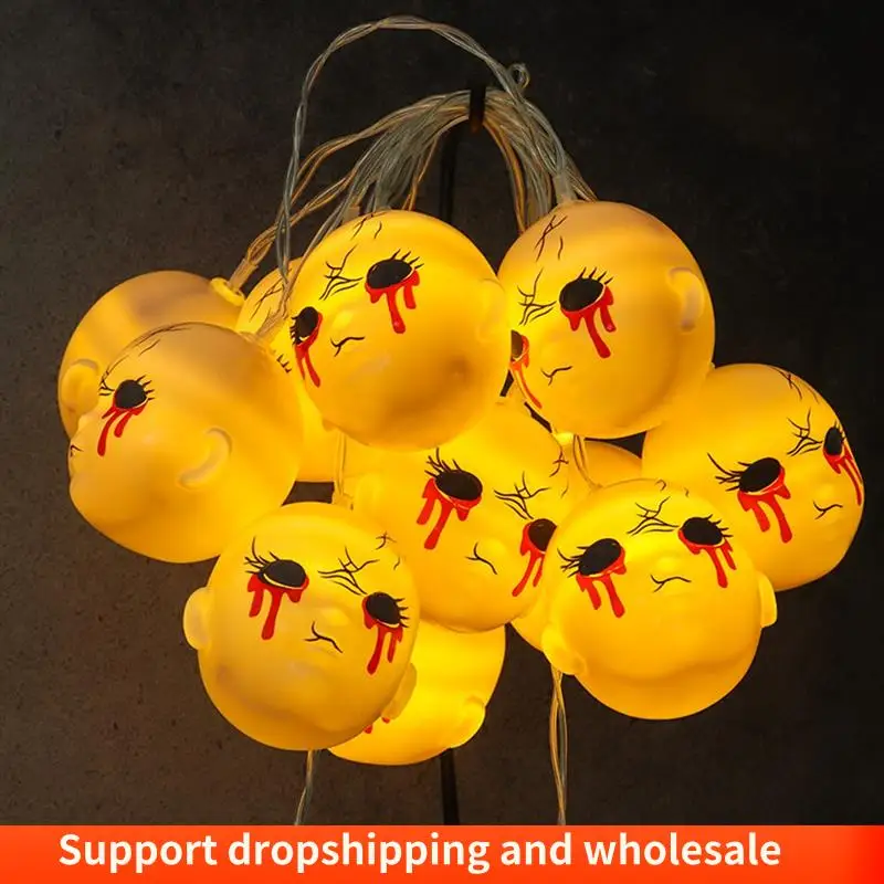 

AA86 Halloween Led Light String Grimace Decoration Blood And Tears Grimace Lamp String