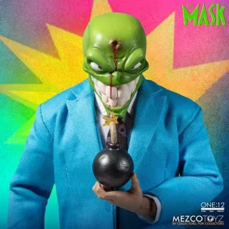 Genuine Mezco The Mask 1/12 Action Figures Funny Joint Mobility Model Figurine Desktop Ornament Adult Halloween Toys Gift