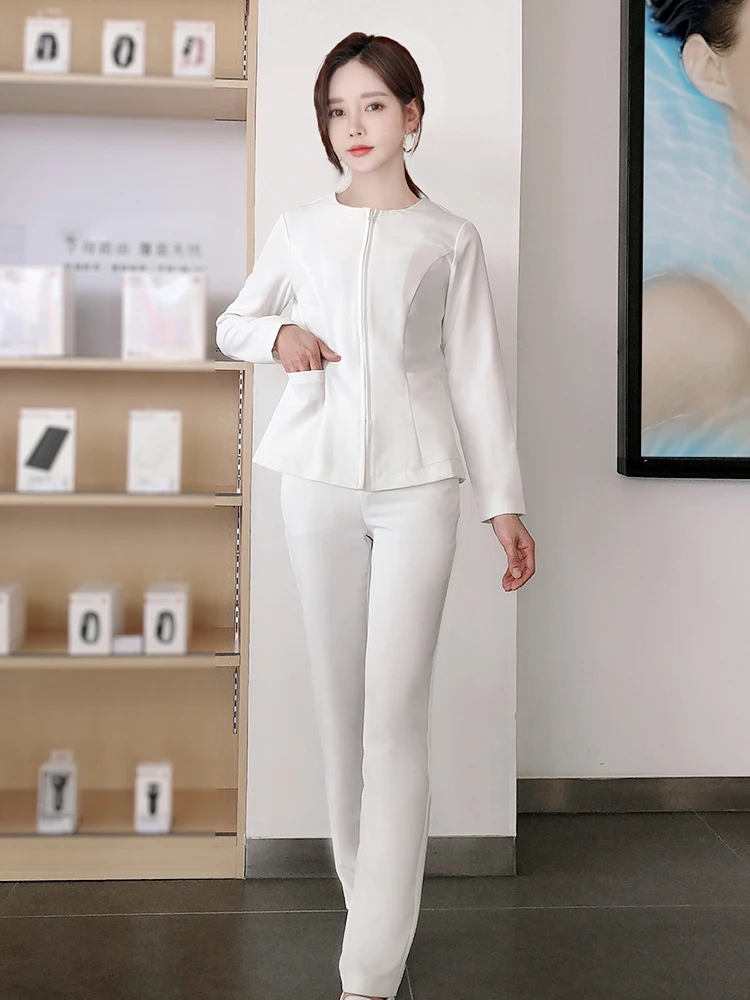

Women's Beauty Therapist Work Uniform Spring Summer Oral Hospital Maternity Center Separate Nurse Suit Set Fashionable Medica...