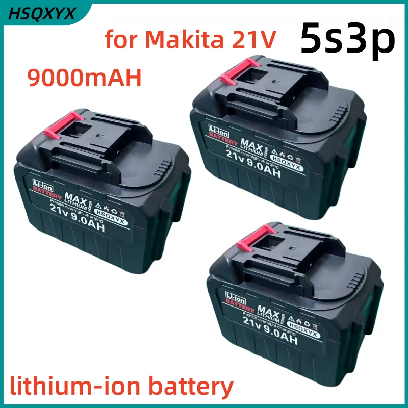 

Аккумуляторная батарея высокой мощности 21В 5S3P, совместимая с Makita, 18В 20В беспроводными фонарями/бесщеточными гайковертами/отвертками и т.д.